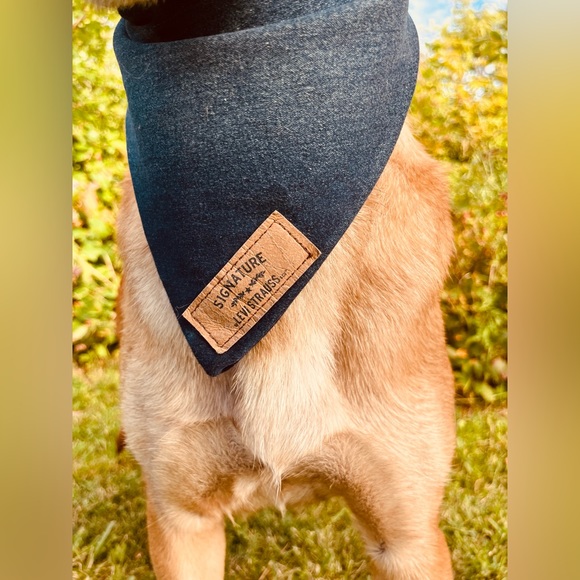 15.25” Levi’s Dog Bandana, Levi Strauss, Levi Jeans, Repurposed Levi Strauss - Picture 3 of 9